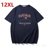 Big size t-shirt men's short-sleeved loose men's tops plus size tide men's black body t-shirt 12XL 11XL 10XL t shirts for men
