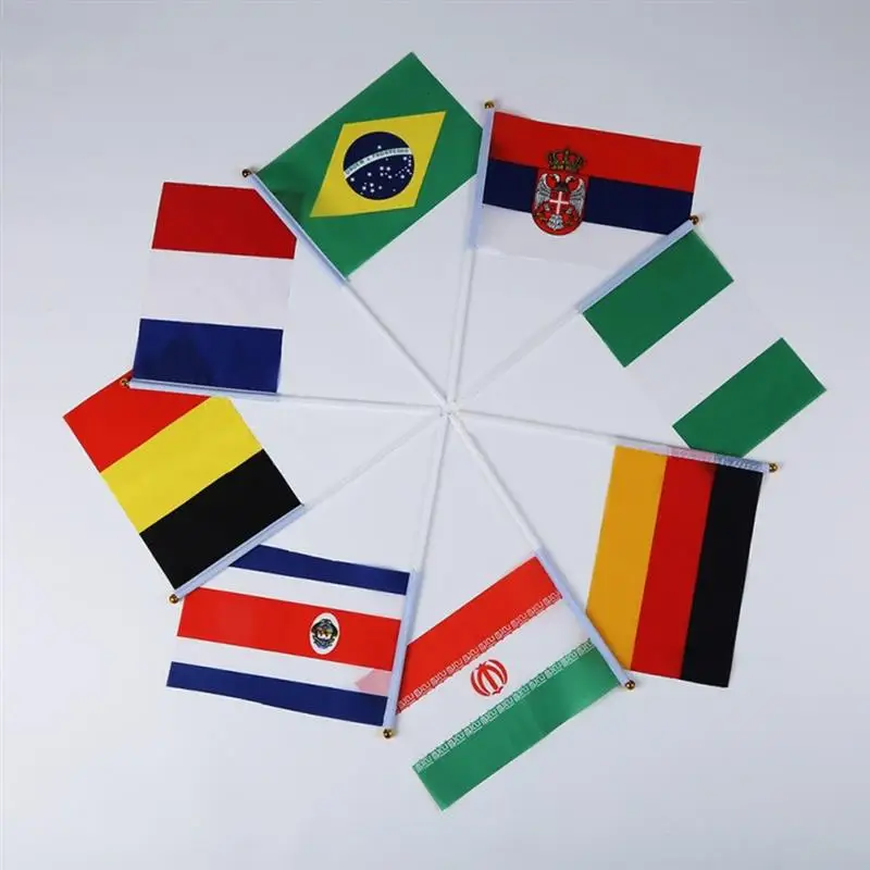 40pcs Handheld Mini National Flag On Stick International World Country Stick Flags Banners For Bar Party Decoration