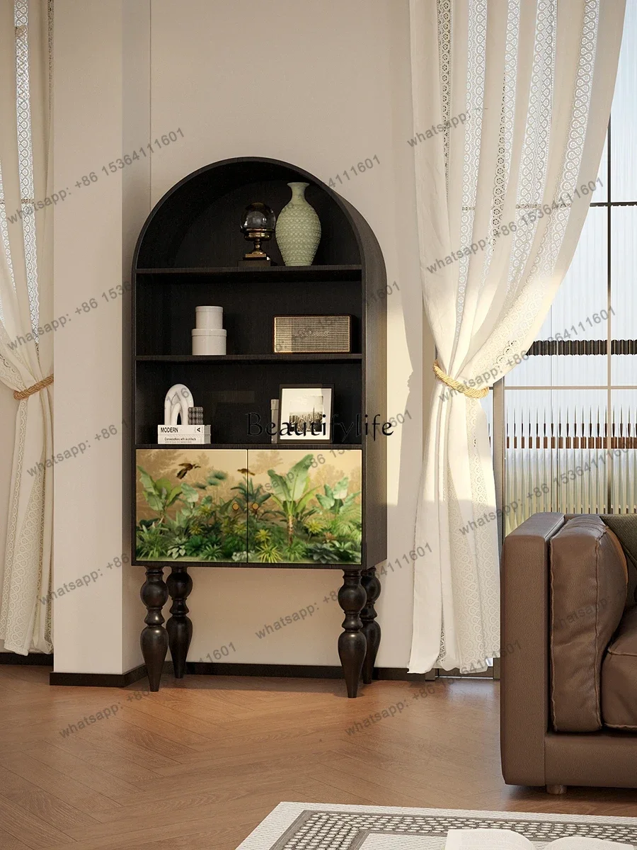 Customization Nordic Tropical Rainforest Living Room Against The Wall Solid Wood Storage Bookcase Entrance Entrance Locker
