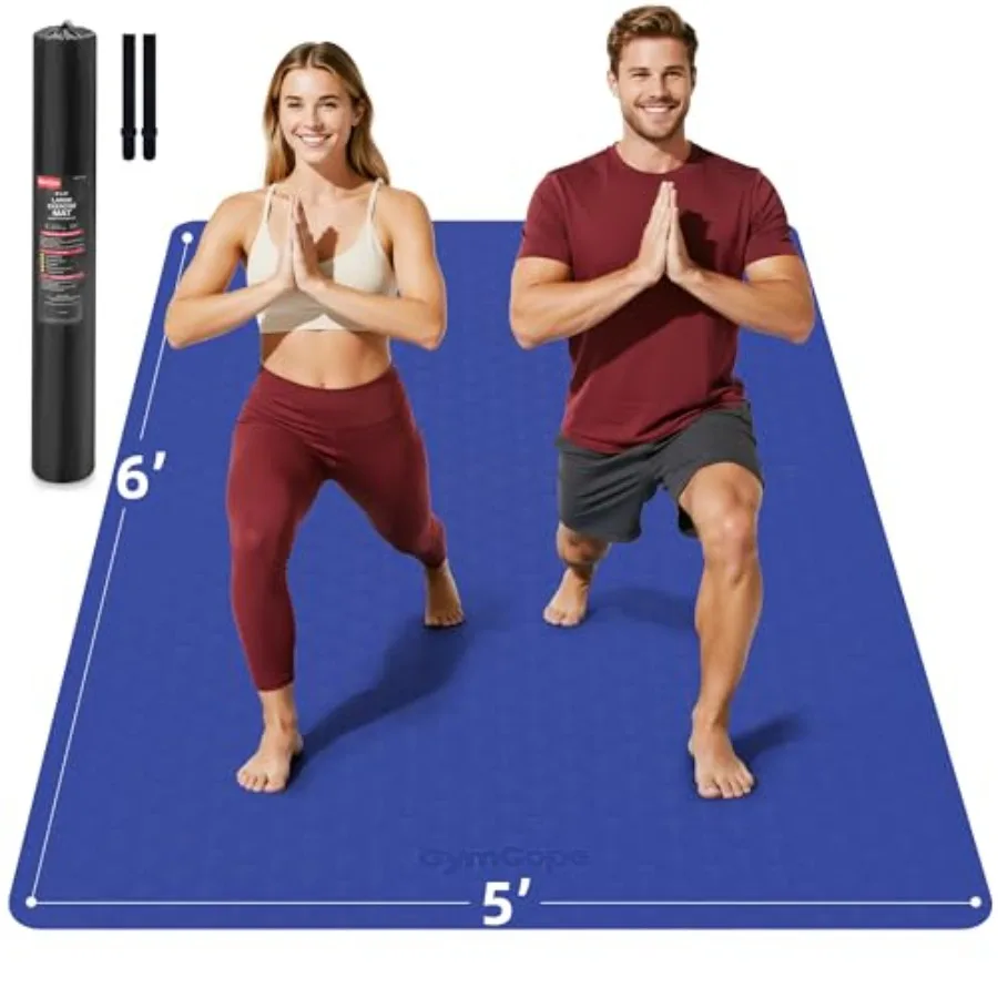 

Очень большой коврик для йоги 72x48 или 78x57 дюймов, толщиной 1/4-1/2 дюйма, из TPE, нескользящий, для домашнего спортзала, йоги, пилатеса, растяжки, медитации, черный
