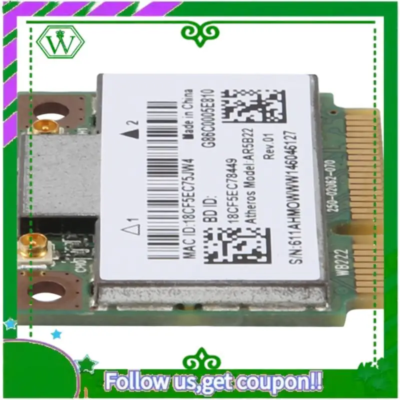 ABIK-AR5B22 2.4/5Ghz Dual Band Wifi Card 802.11Ac Bluetooth 4.0 Wireless WLAN Card For Lenovo Y400 Y500 Y410P S215 U330 U430