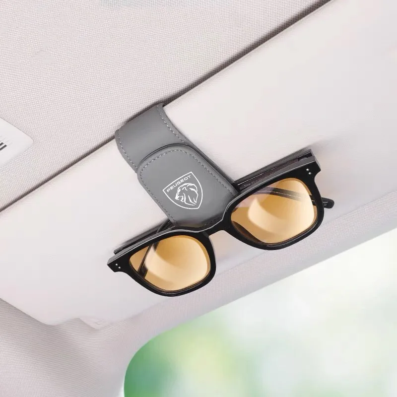 

Vehicle Sun Visor Sunglasses Clip Card Ticket Storage Sunshade For Peugeot 2008 3008 307 308 206 207 208 407 508 5008 106 107 Ca