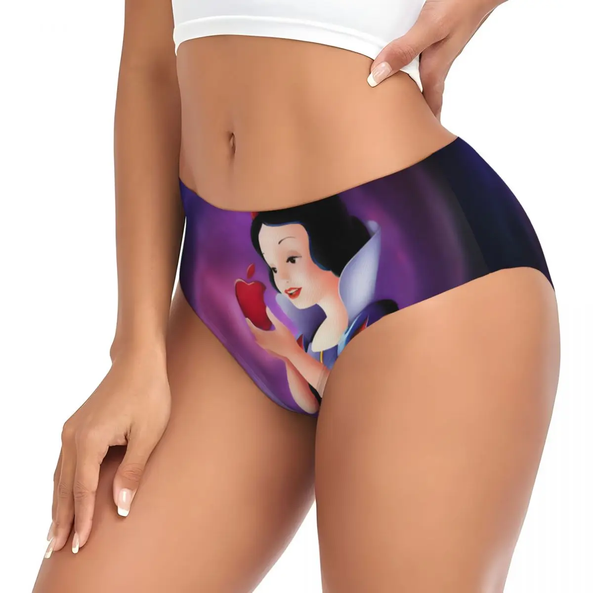 مخصص سنو وايت والأقزام السبعة عمل فيلم أبل سراويل قصيرة النساء الراحة تمتد الملابس الداخلية الكلاسيكية