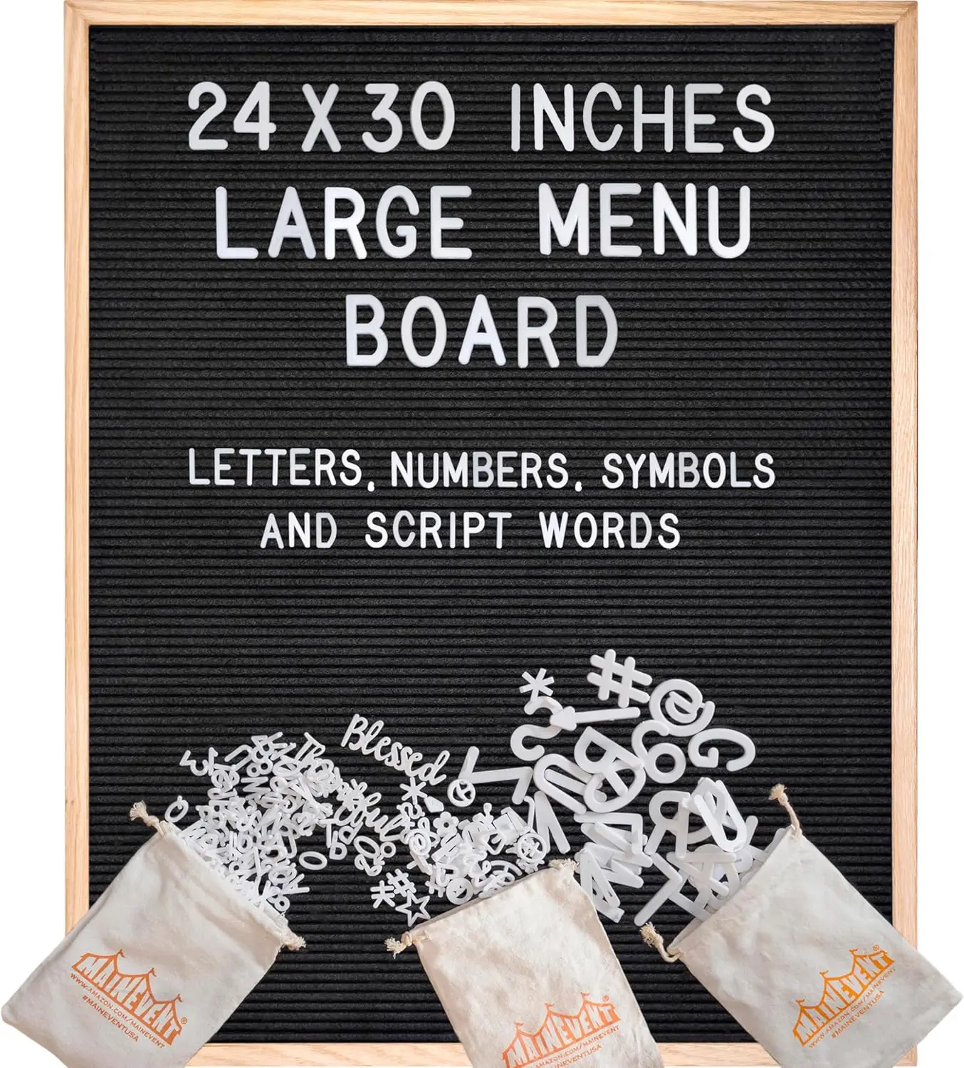 Large 24x30 Inch Felt Message Board with Letters for Restaurant Menus, Office Signs, and Teaching