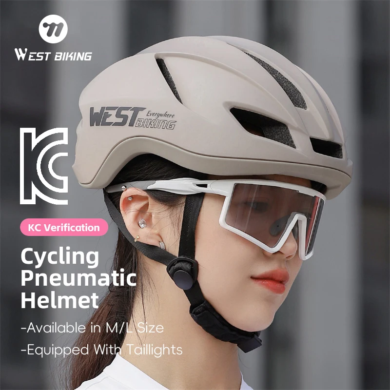 west-biking-超軽量バイクヘルメット一体成型アウトドアスポーツサイクリングヘルメット男性女性調整可能な安全キャップテールライト付き