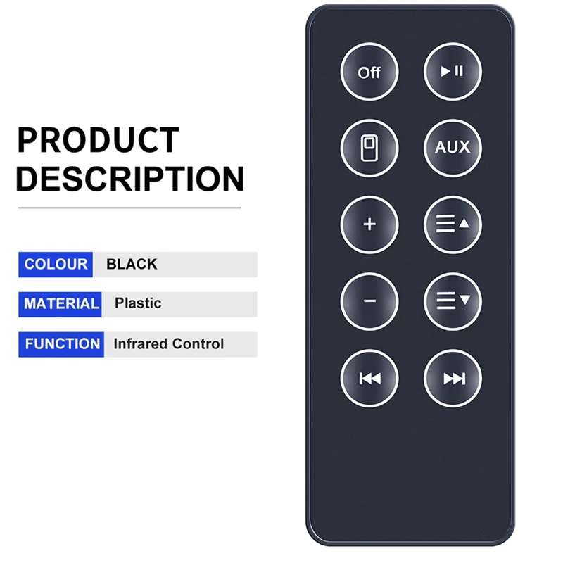 ABKN 4X New Remote Control Replacement for Bose Sounddock 10 SD10, Compatible with for Bose Sounddock 2, Full Function IR Remote