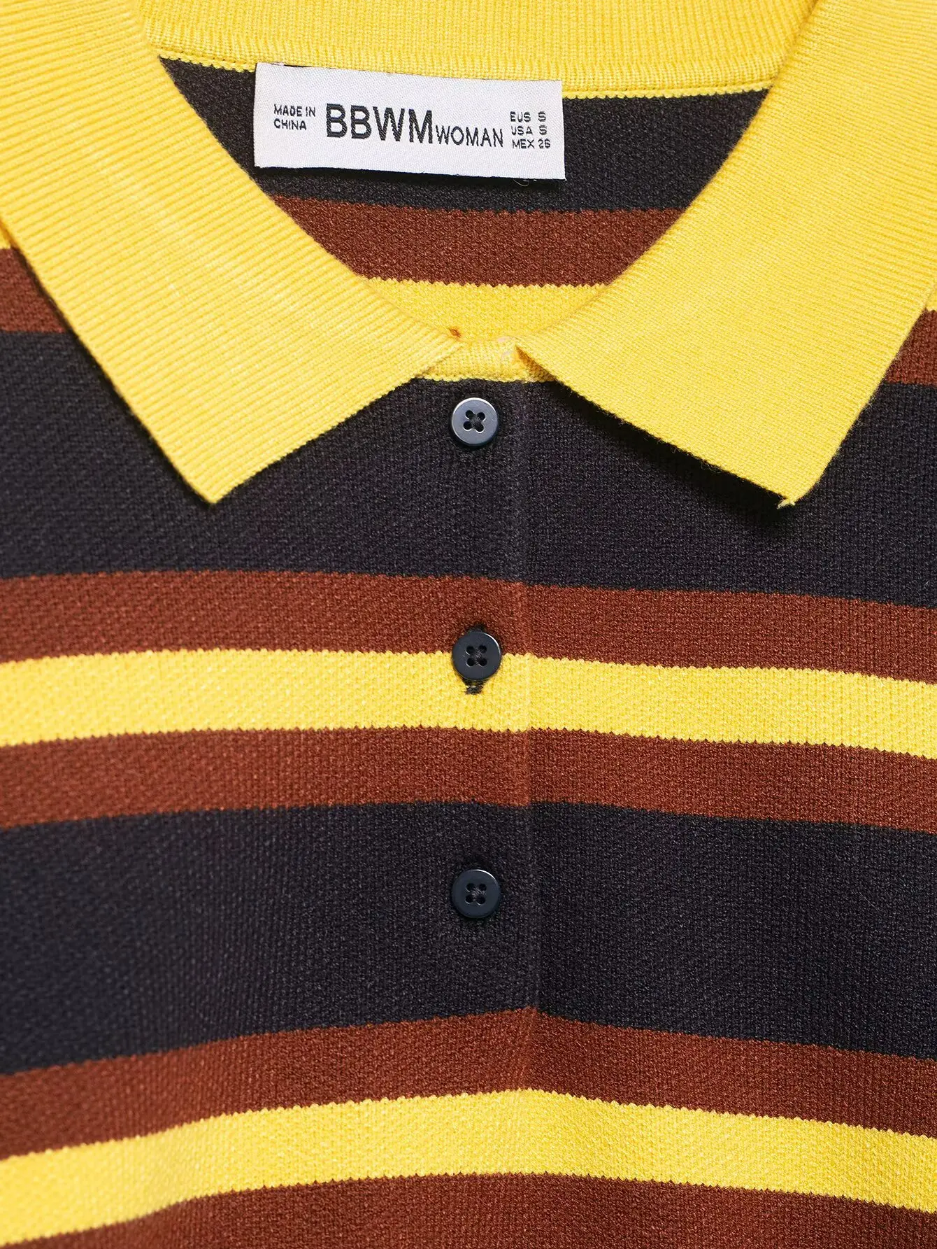 HH 2025 Women's Elegant Yellow Striped Knitted Pullover Turn Down Collar Long Sleeves Slim Causal Cropped Sweater Chic Tops