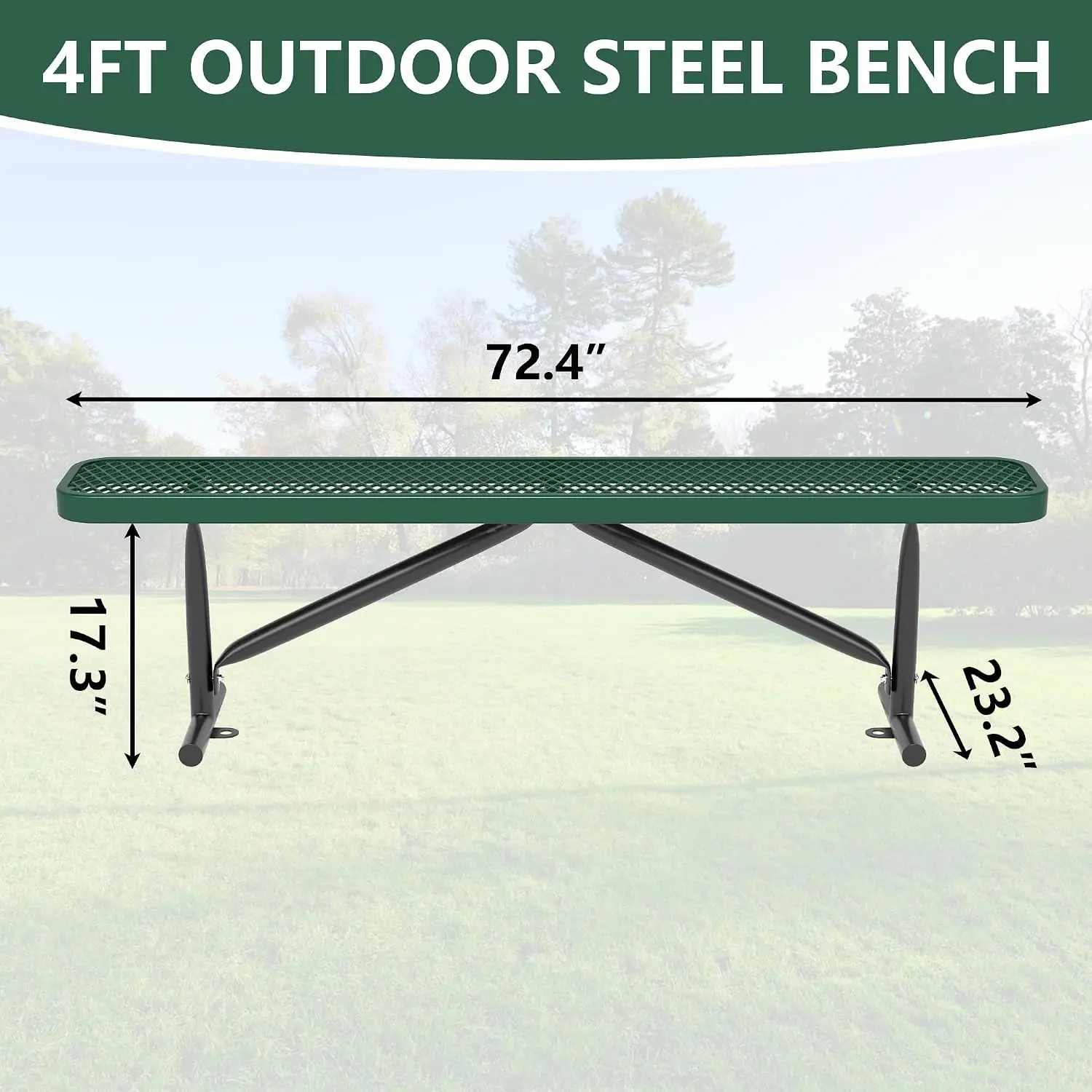 Commercial Metal Park Bench 72