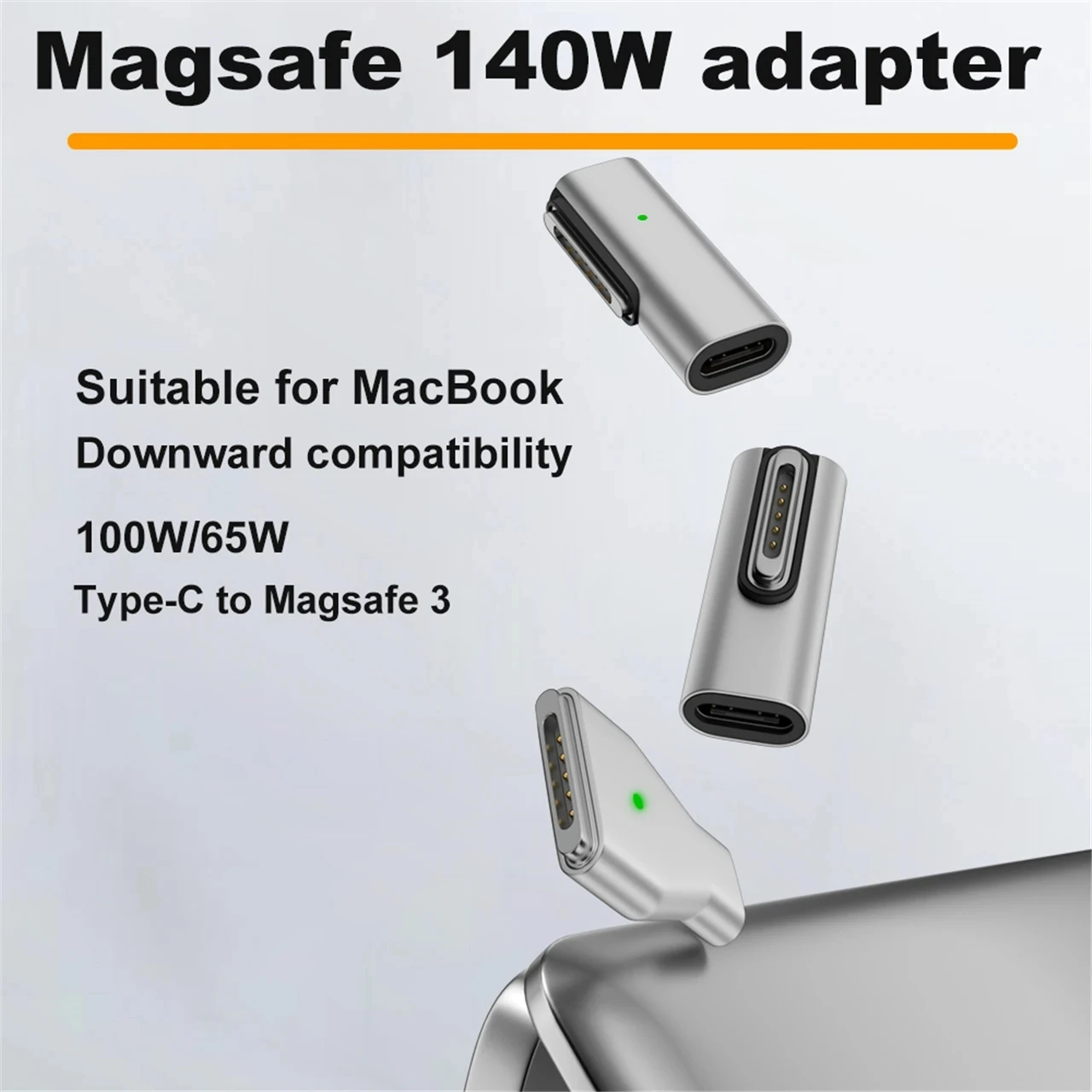 Adapter szybkiego ładowania 140 W USB C typu C żeński na Magsafe3/2/1 Adapter magnetyczny do Apple MacBook Air/Pro14 Szybkie ładowanie 100 W 5 A