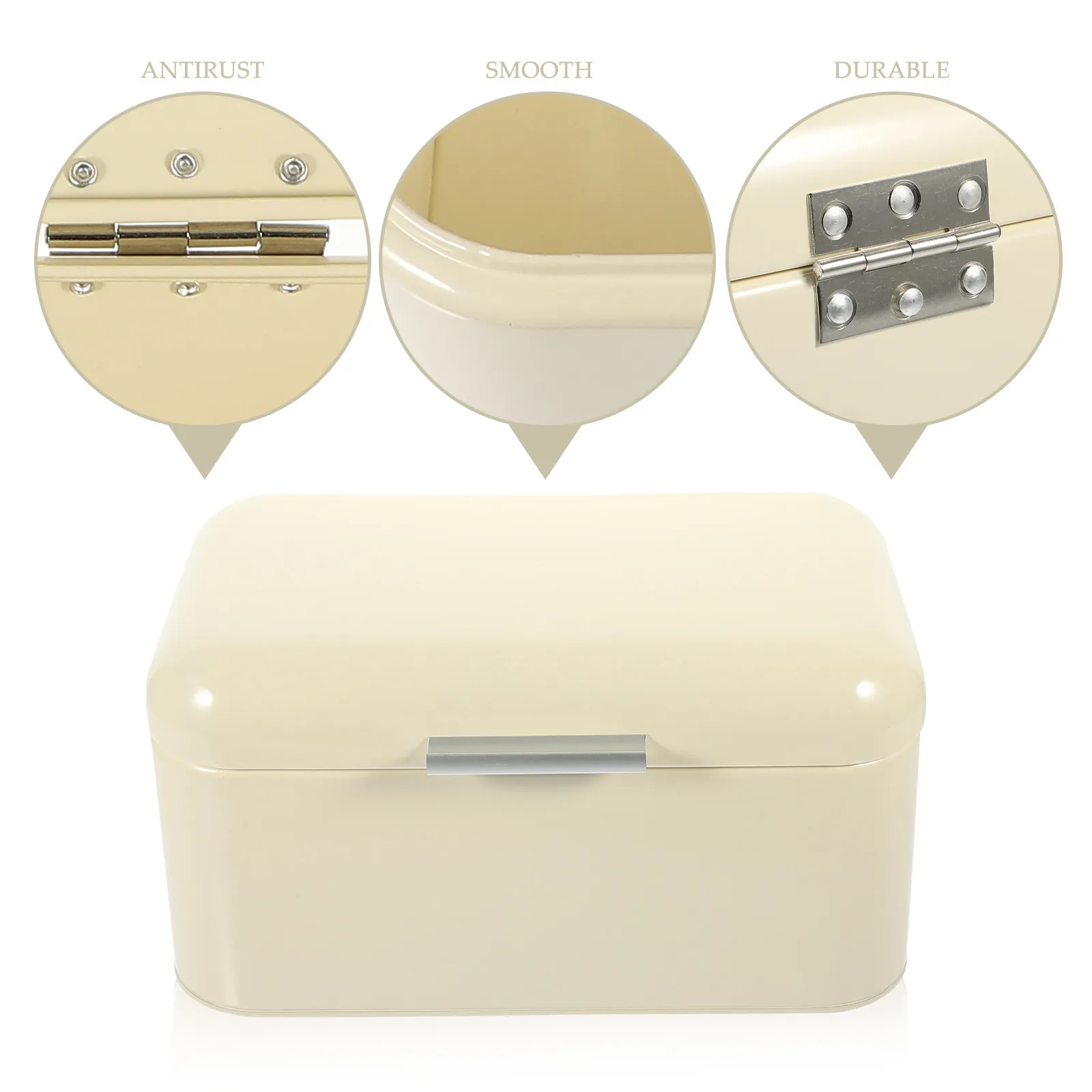 

Kitchen Bread Box for Home Countertop Storage Bread Holder Multi Function Food Organizer Retro Design Heat