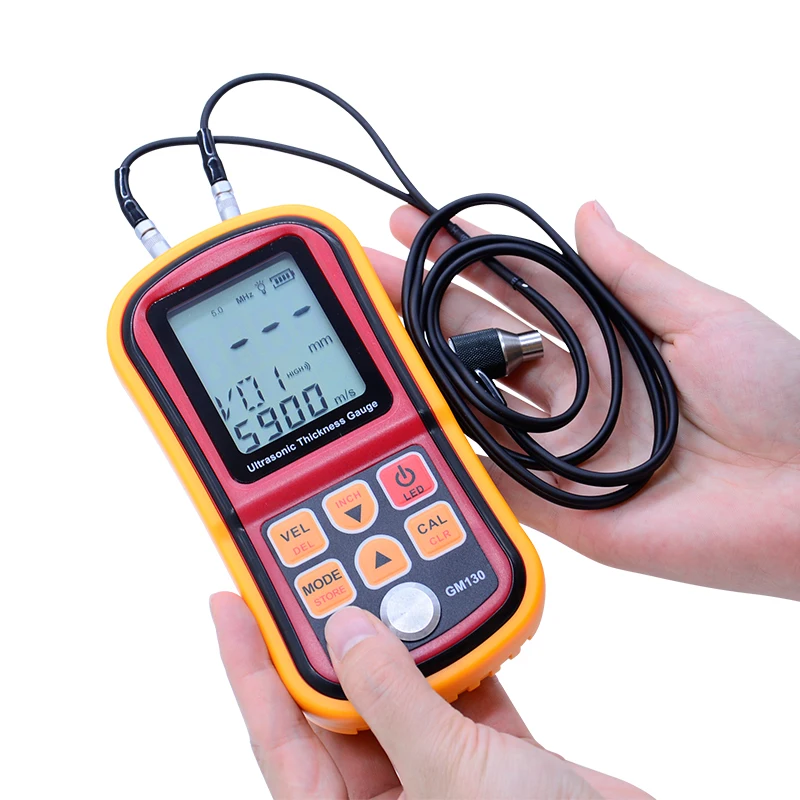 Xin Tester Digital Ultrasonic Thickness Gauge Meter GM130 for Plastic/Acrylic/Glass/Metal 1.0-300mm Steel Thickness tester