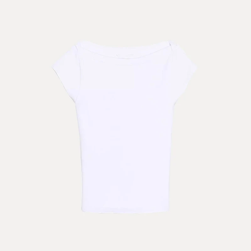 

Spring Women's ort Sve Boat Ne Basic Slim Fit Top Z Daily Sle Polyester Fiber 00% round Ne Regular Length