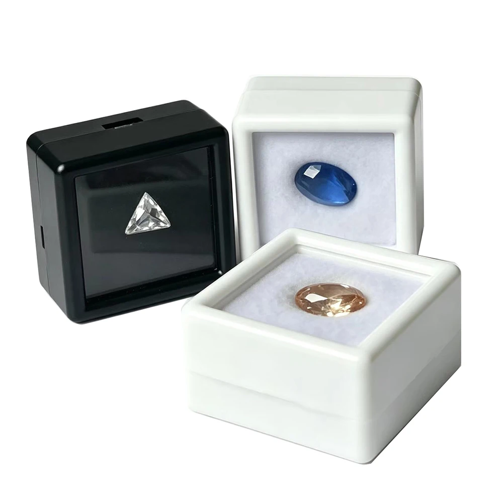 

100Pcs Gemstones Display Box Transparent Loose Diamond Box 3cm Stone Gift Packaging Case Zircon Organizer torage Container