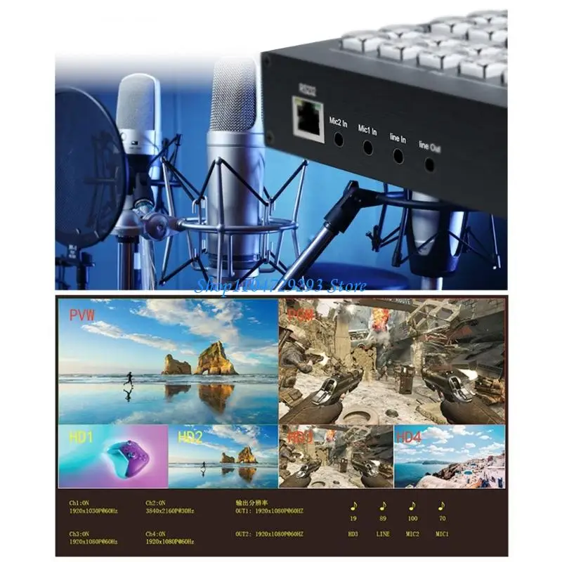 Y2GD Production Switcher หน้าจอการประมวลผล 30Hz แสดงระบบผสมเหตุการณ์สด