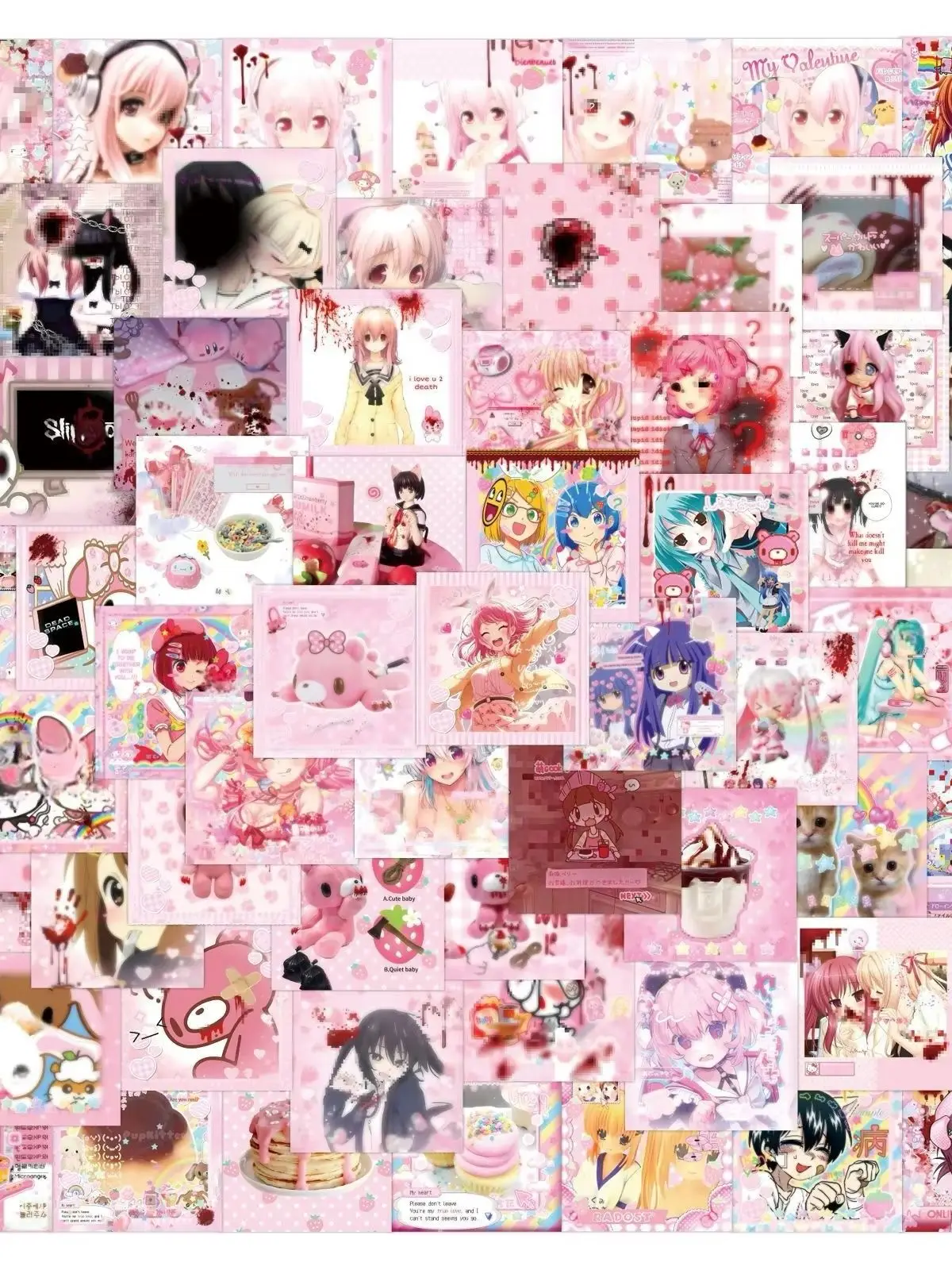 80 szt. Urocze naklejki Cutecore do laptopa, albumu, bagażu, gitary, kasku, DIY, graffiti, estetyczne naklejki — 2