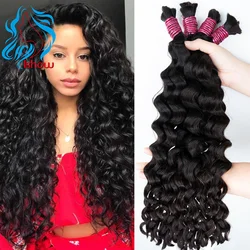 Human Hair Bulk Italian Curl No Weft Hair Bulk For Braiding Curly Hair Real Human Hair Indian Natural Black Human Hair Extension