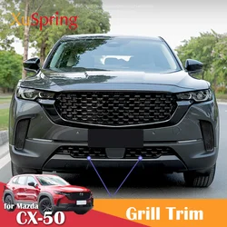 Stainless Steel Car Accessory Front Grill Grille Trim Strips Sticker Styling Accessories For Mazda CX-50 CX50 2023 2024