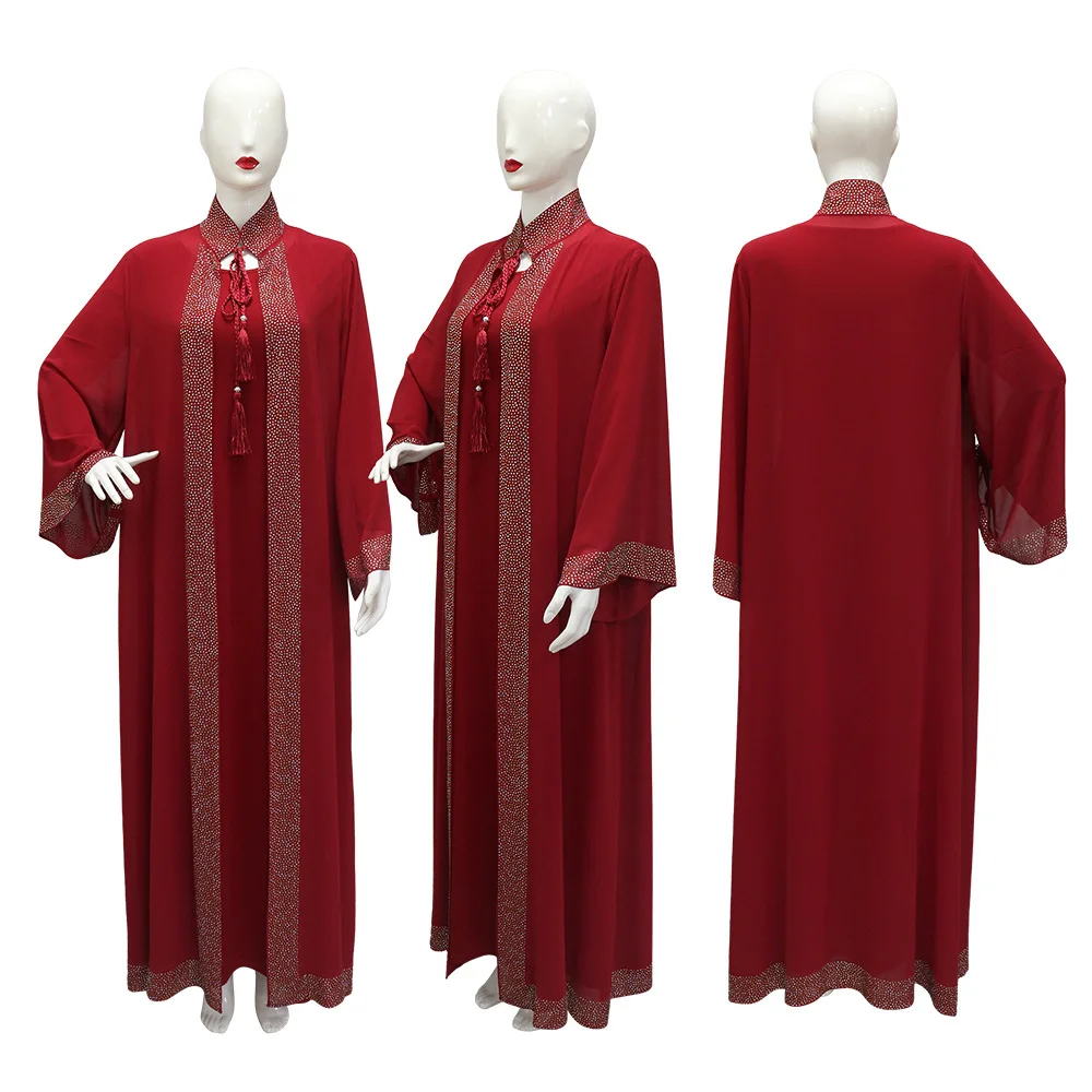 

Комплект из 2 предметов: Абайя, Макси-платье, Кимоно, Кардиган для мусульманок на Рамадан, Дубай. Турецкий кафтан, Кебая, Кафтан, Марокканский женский халат, Джалабия.