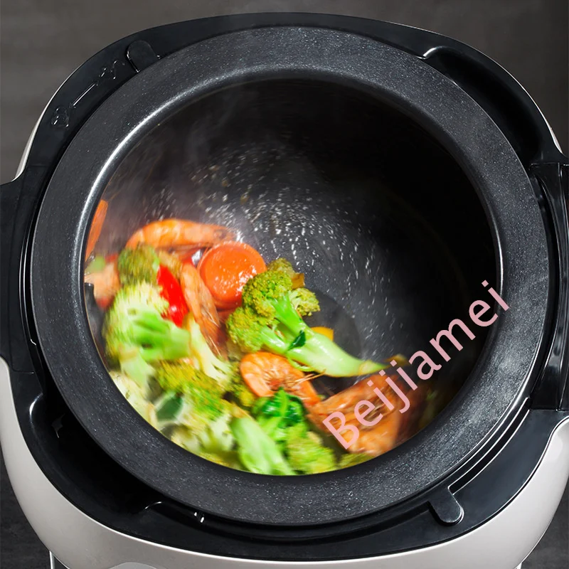 6L Professional Fried Rice Cooking Machine Automatic Intelligent Cooking Wok Machine Nonstick Coating Food Stir Frying Pot 110V