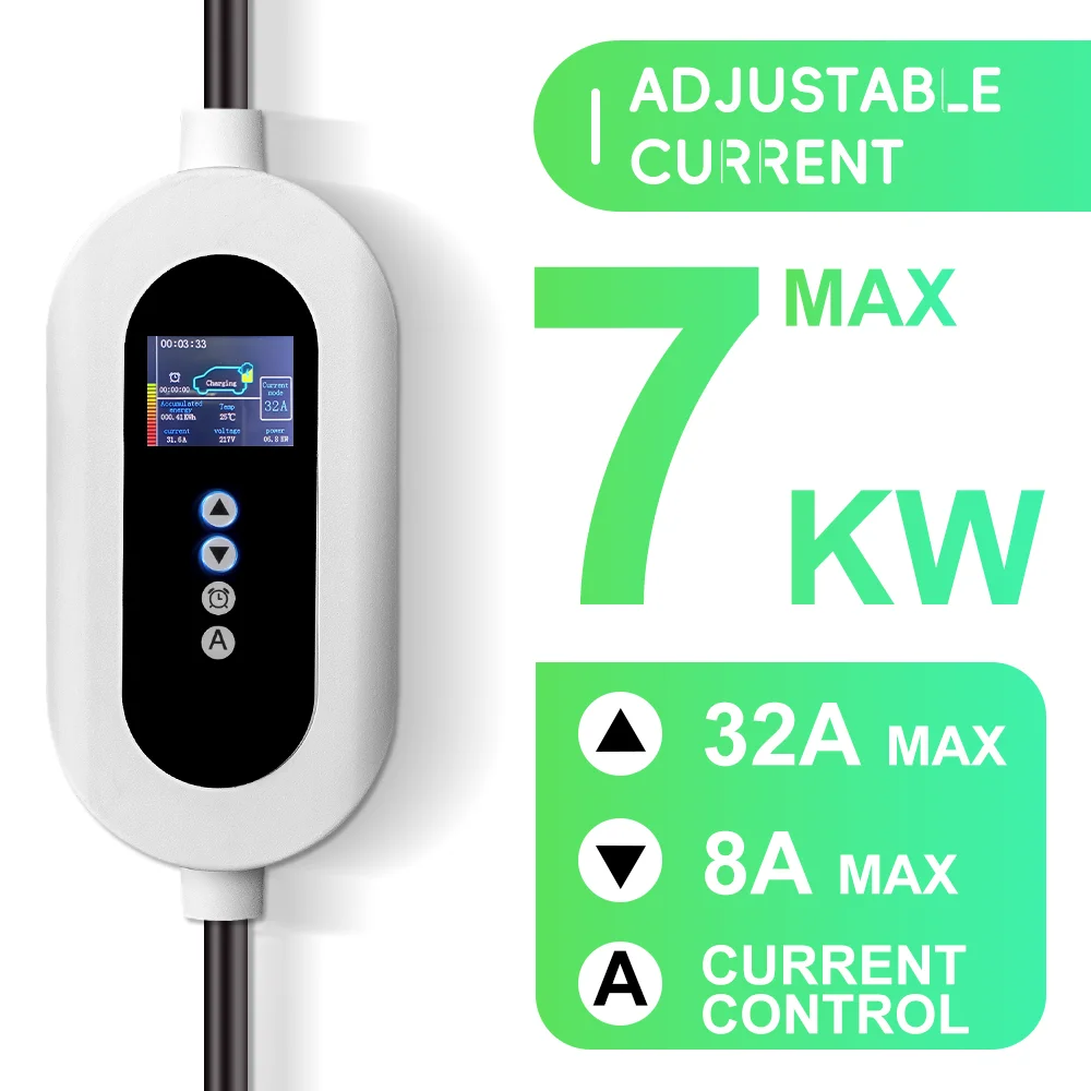 E-Mingze 7kw Type 2 Ev Oplader Ac Snelle Ev Oplader Stations