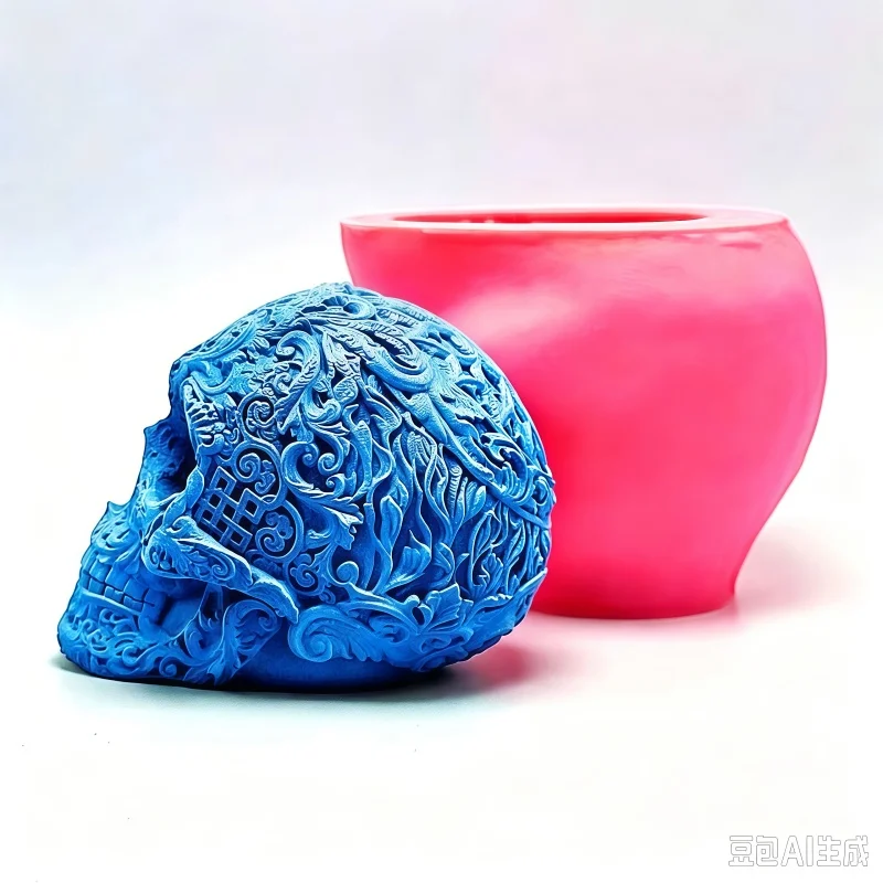 Pattern pattern skull silicone mold diy to make candle resin model, suitable for making kitchen fudge iced chocolate cake tools