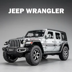 Jeep Wrangler Rubicon Alloy Car Model 1:24 Simulation Collective Toy Vehicles Home Decor Boys Car Gift Sound And Light