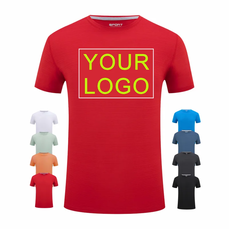 LOGO Customized Round Neck Short Sleeve T-shirt Quick-drying Sports Running Breathable Top Printing Embroidery Clothing