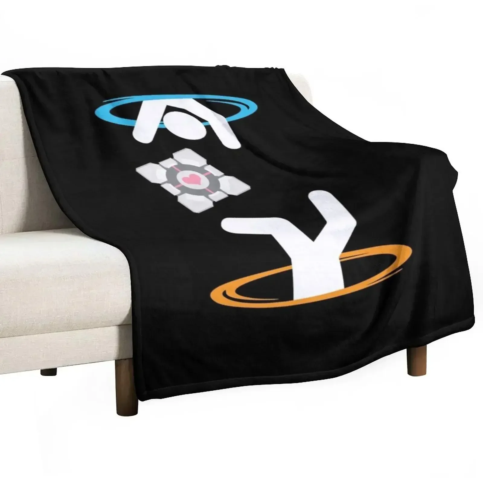 Don't Lose The Companion Cube (Transparent) | Portal Throw Blanket Luxury Throw Bed covers halloween Blankets