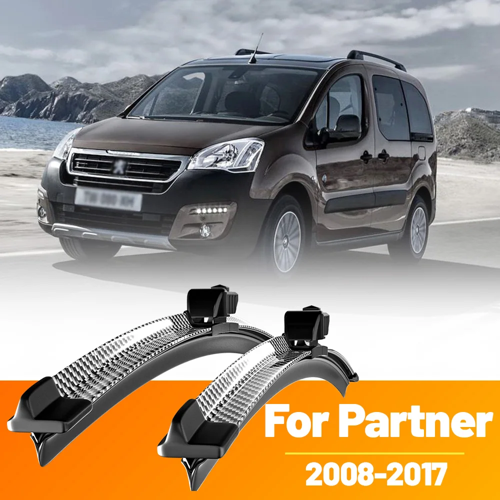 

2pcs Front Windshield Windscreen Wiper Blades Carbon Fibre Wipers For Peugeot Partner 2 2008-2017 2009 2010 2012 2013 2015 2016