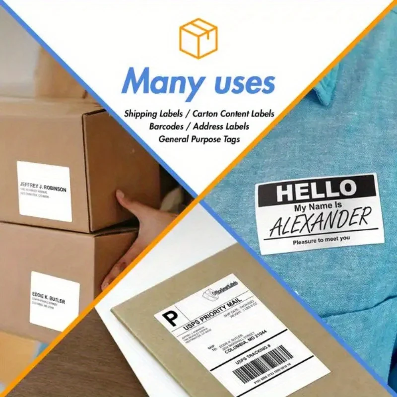 Thermal Printer Labels, Self-Adhesive Barcode Labels, Direct Thermal Paper Perforated Permanent Adhesive Shipping Labels