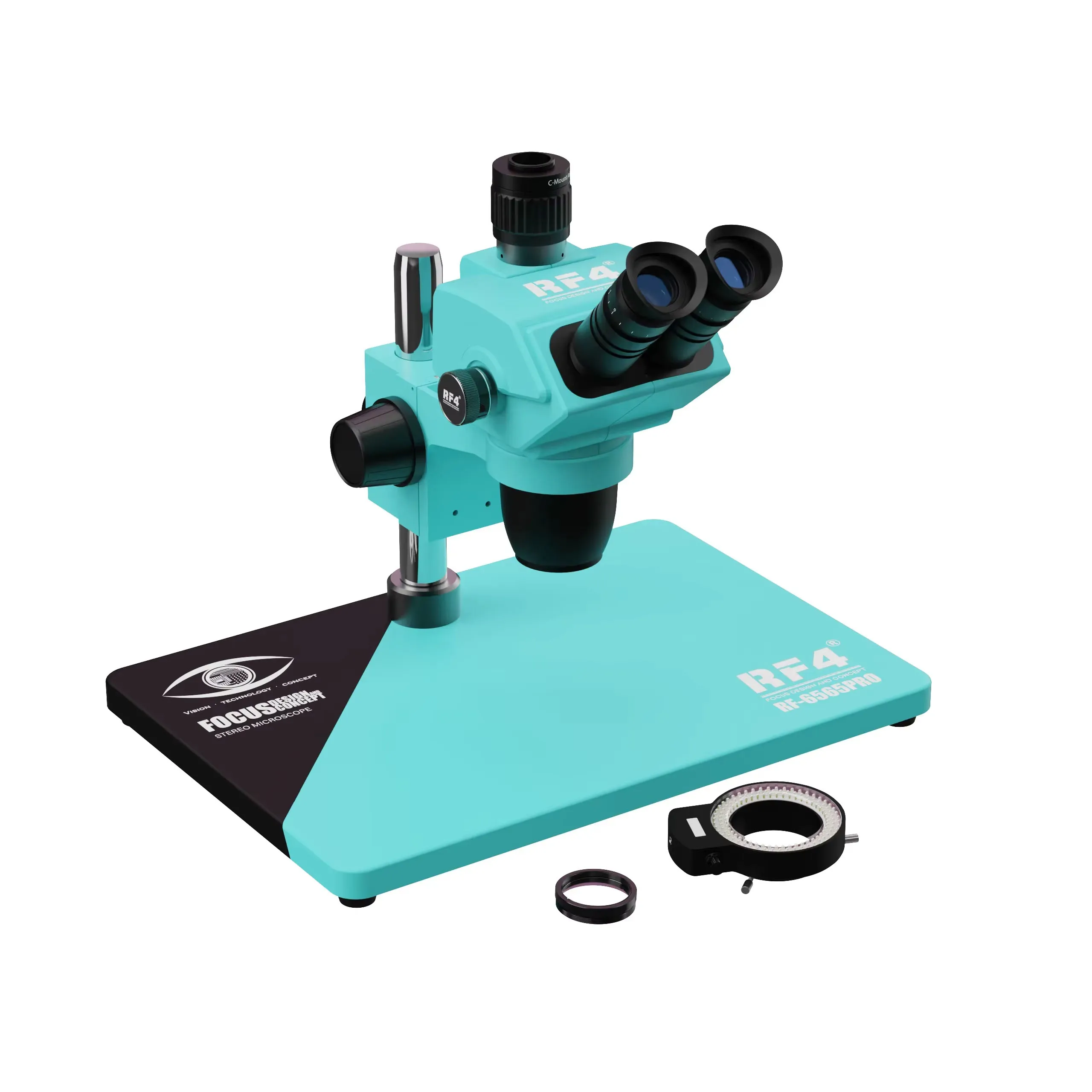 RF-6565PRO HD مجهر ثلاثي العينيات مع قاعدة سبيكة كبيرة للهاتف المحمول PCB LCD إصلاح الدائرة لحام لحام #3