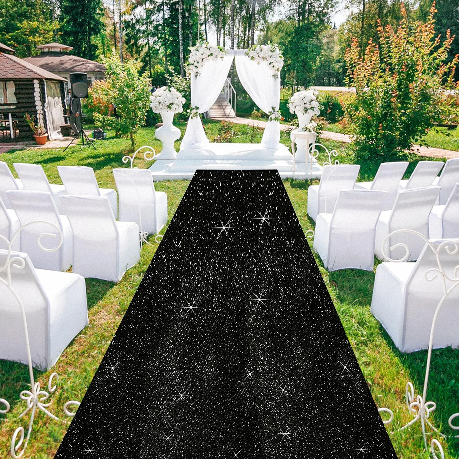 Valentine\'s Day Red Carpet Corridor Runway Indoor and Outdoor Christmas Gratitude Decoration Halloween Personality Black Carpet