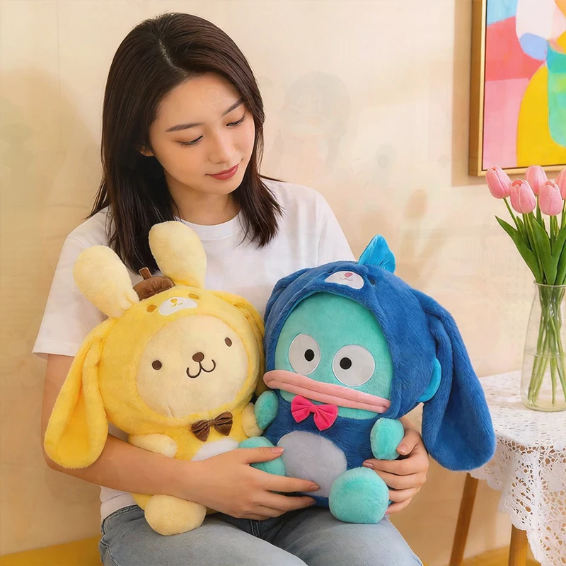 

Sanrio Large size 70cm cute Hangyodon Cosplay Cinnamoroll Plush Toy Stuffed Doll Kawaii Fluffy Anime Home Decor Gift for Girls