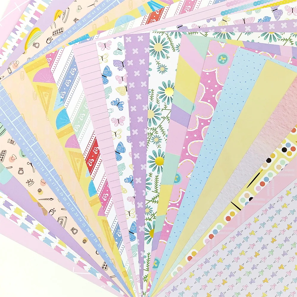 Creative Path 9-teiliges Happy Crafter Scrapbooking-Journaling-Set mit Dekorationspapier, Stanzformen und Verzierungen für DIY-Bastelarbeiten – Detail 4
