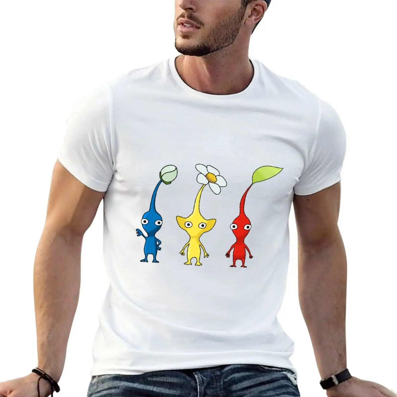Blue, Yellow and Red Pikmin Set T-Shirt vintage graphic tee sublime mens graphic t-shirts anime