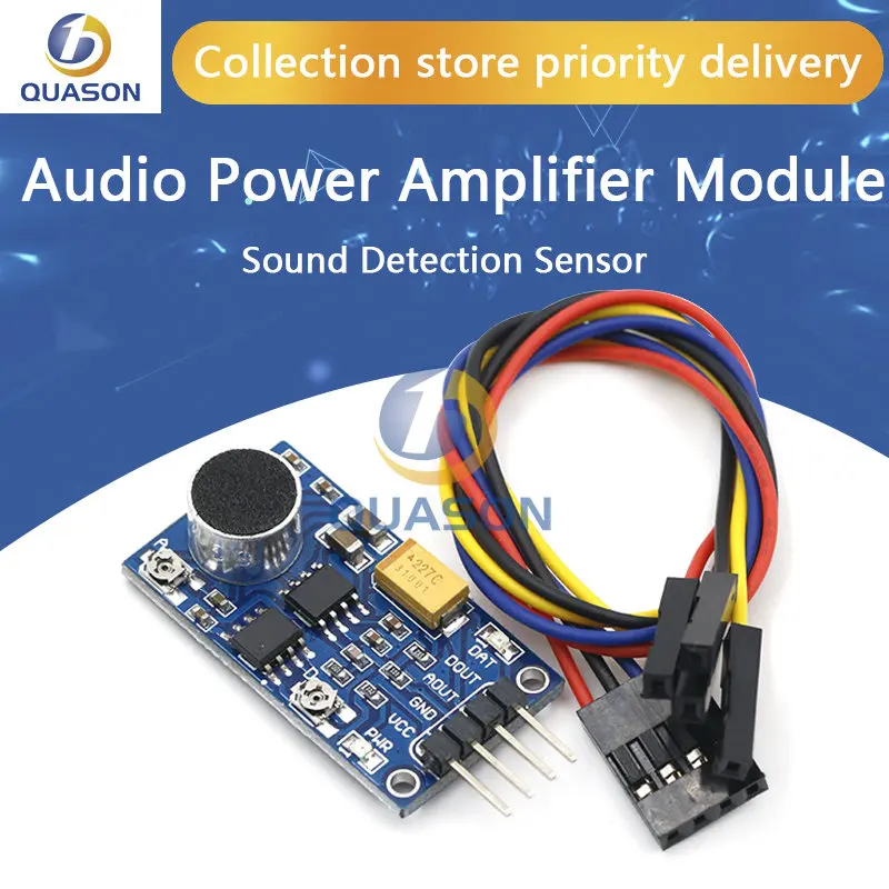 LM386 Audio Power Amplifier Module Sound Detection Sensor Voice Sensor Board for Ambient Sound Detection