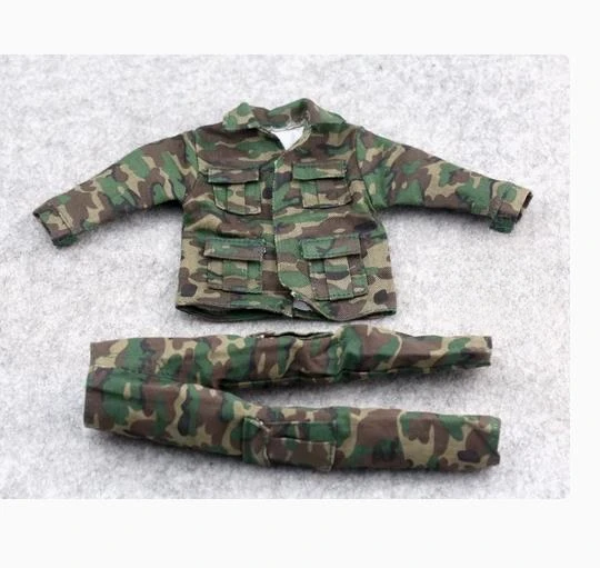 Maßstab 1/6 Soldat Armee Mantel Hosen Set Dschungel Tarnung Kampf Uniform Kleidung Modell für 12'' Zubehör Körper Fogures Puppe