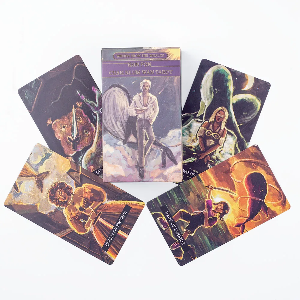 78 Karten, 10,3 x 6 cm, Wünsche aus dem Wal-Tarot, tauchen Sie ein in ein faszinierendes Reich der meeresbewohnten Geister und Meereskreaturen