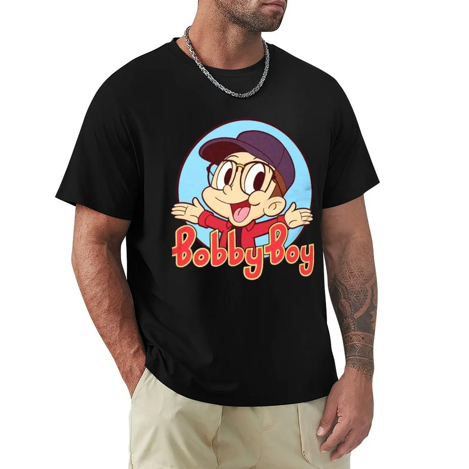 

Kaq Houhui Logic Bobby Boy Mens Leisure Short Sleeves Tee Black T-Shirt Athletic Fit Sports Short Sleeve Top