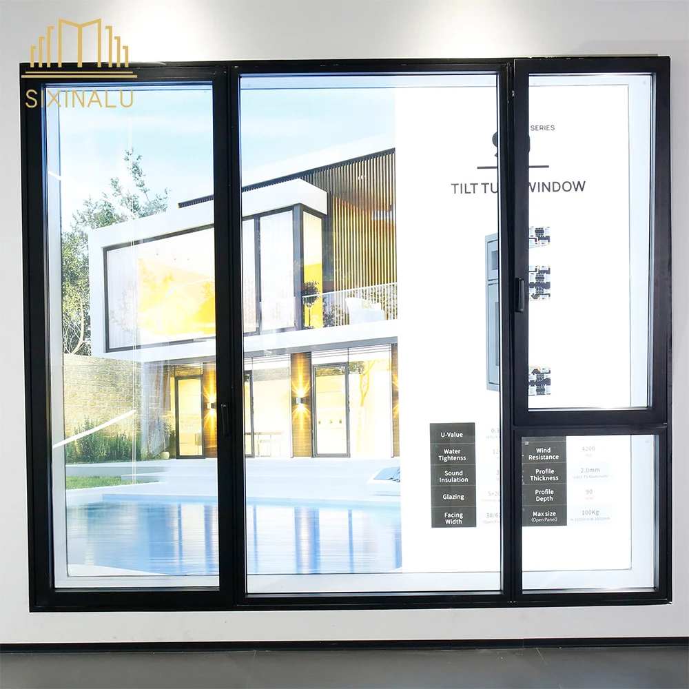 

Алюминиевая створка Sixinalu, терморазрыв, двойное стекло, водонепроницаемый, новый дизайн гриля, звукоизоляционный домашний декор, индивидуальный заказ