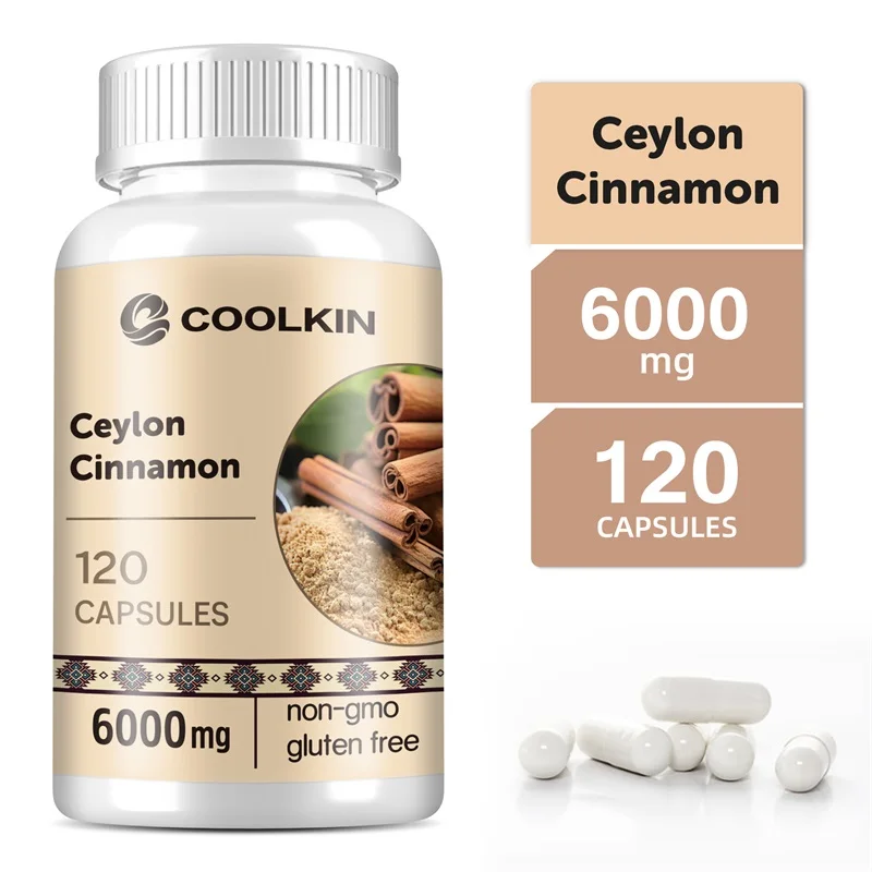 Ceylon Cinnamon Capsules 6000mg - Helps with Energy Metabolism, Supports Cardiovascular & Gastrointestinal Function