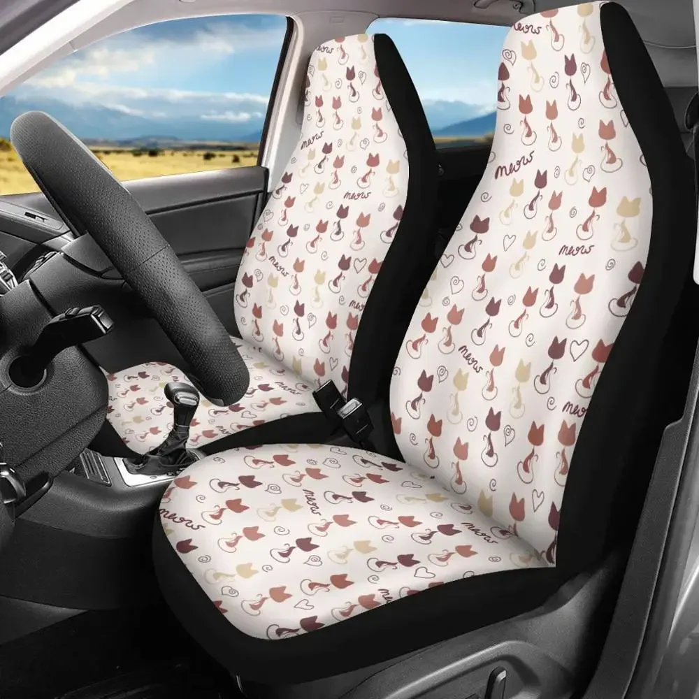 Air Cushion Universal Car Interior Seat Covers 2 Piece Kawaii Cartoon Pet Cat Printed Elastic Vehical Seat Protector Cover 2020