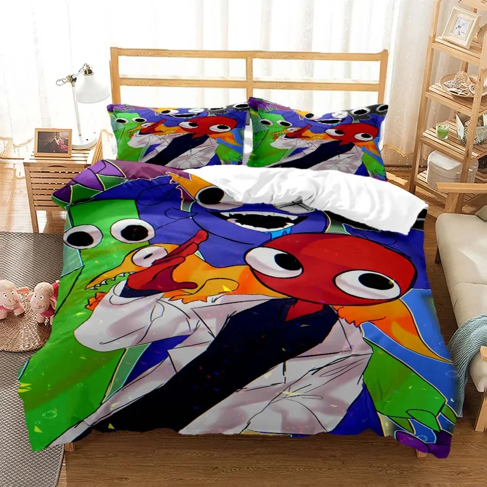 Spiel Regenbogen Freunde 3D Cartoon Printed Bedding For Boys Customized King Size Bedding Set Queen Bedding Set
