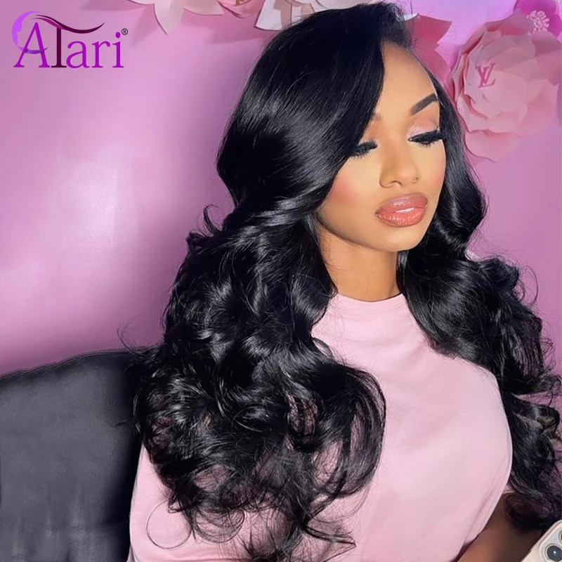 Perruque Lace Closure Wig 5x5, perruque Body Wave à reflets rose blond avec marron, perruque Lace Frontal transparente 13x4/13x6, perruque pre-plucked pour femmes