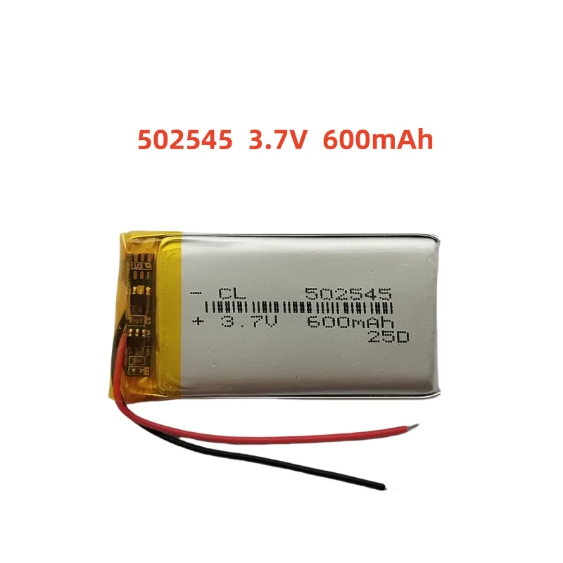 

3.7V 600mAh Li-Polymer Replacement Li Lipo Battery 502545 JST 2Pin 1.0/1.25/1.5/2.0/2.54mm Connector For GPS Camera LED