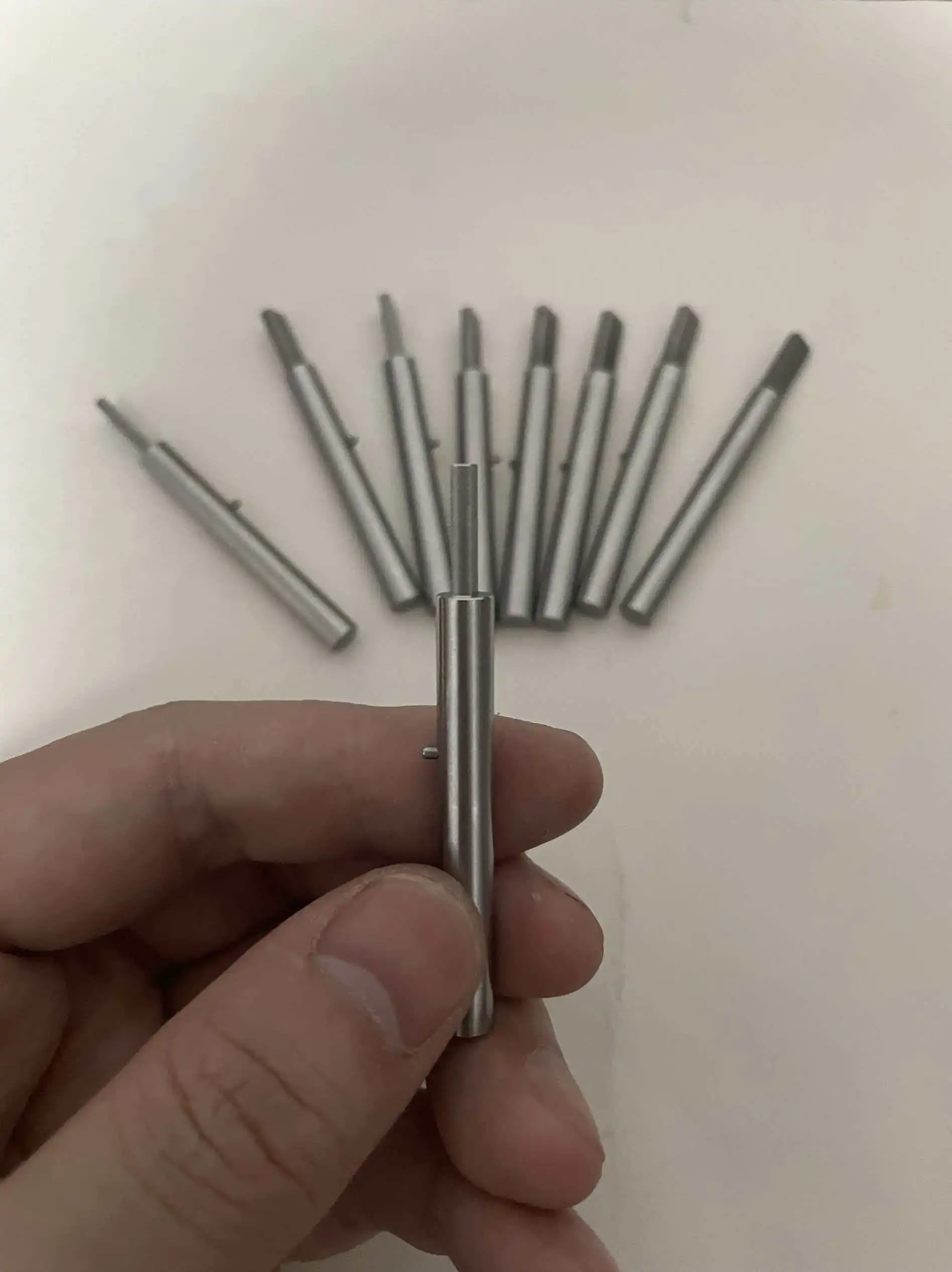 Positioning pin type adhesive stone bar, 2×5 flat head design, magnetic stainless steel clamp, outer diameter 6.0, total length
