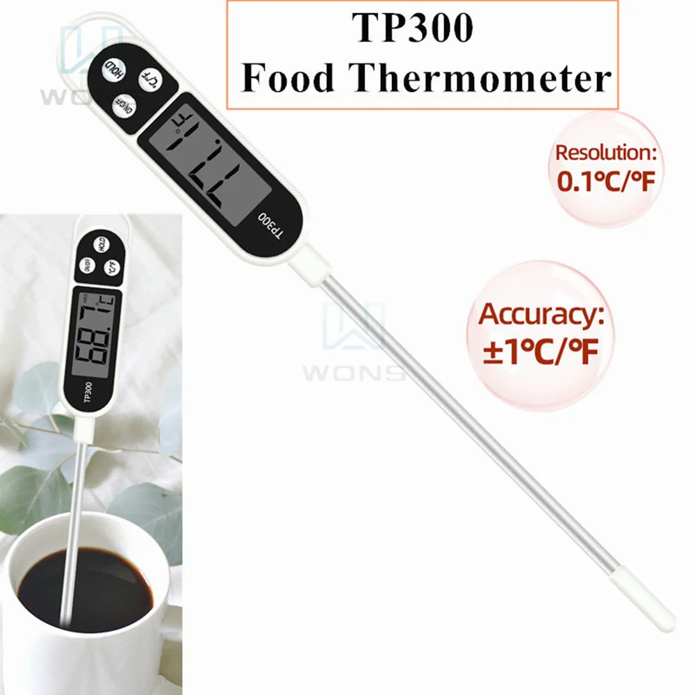 TP300 Digital Thermometer Kitchen Household Portable Food Temperature Measurement Baking BBQ Electronic Temperature Instrument