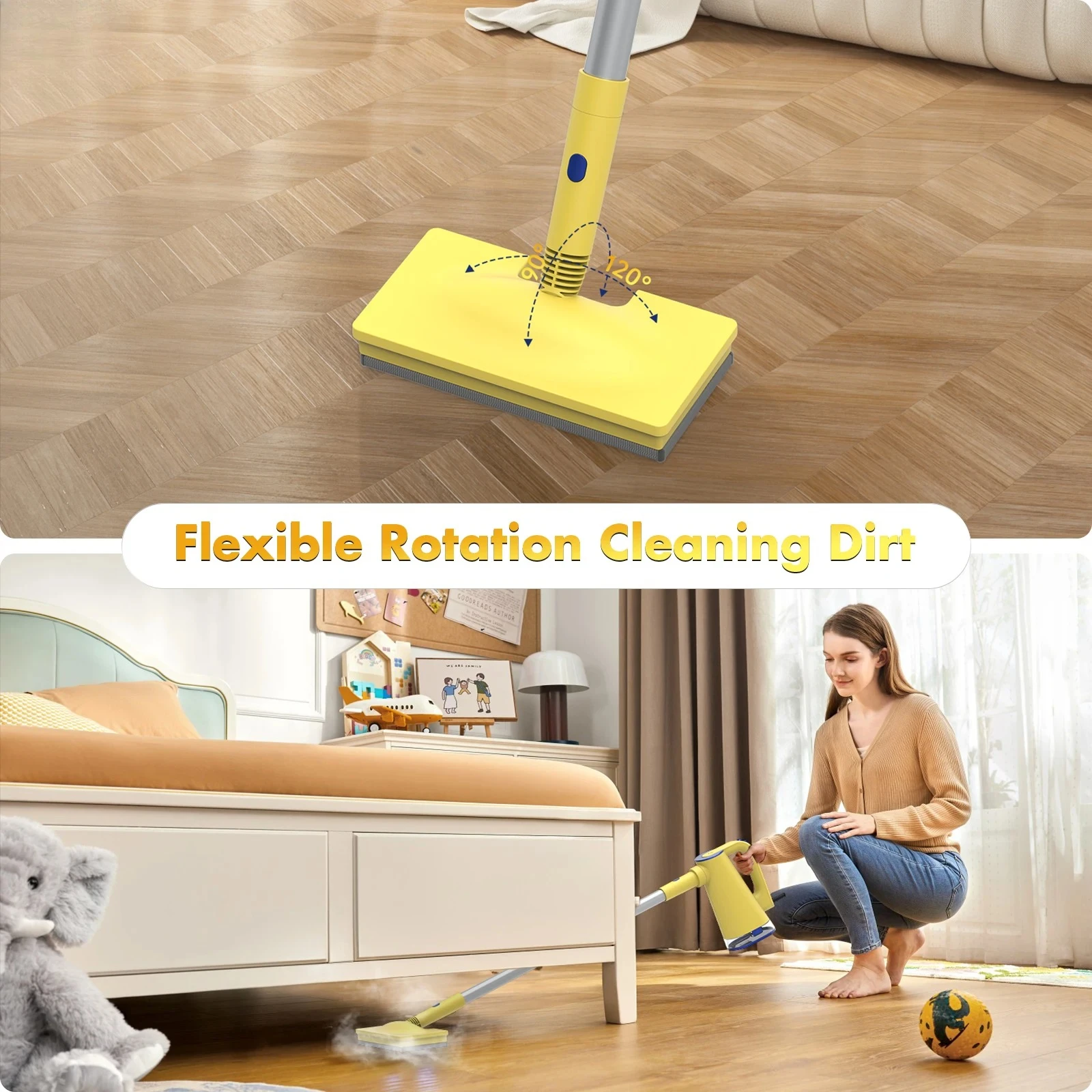 High Quality Portable Flat Mop Steam Cleaner Handheld Flexible Carpet Cleaning Tool for Kitchen Bathroom Household Use