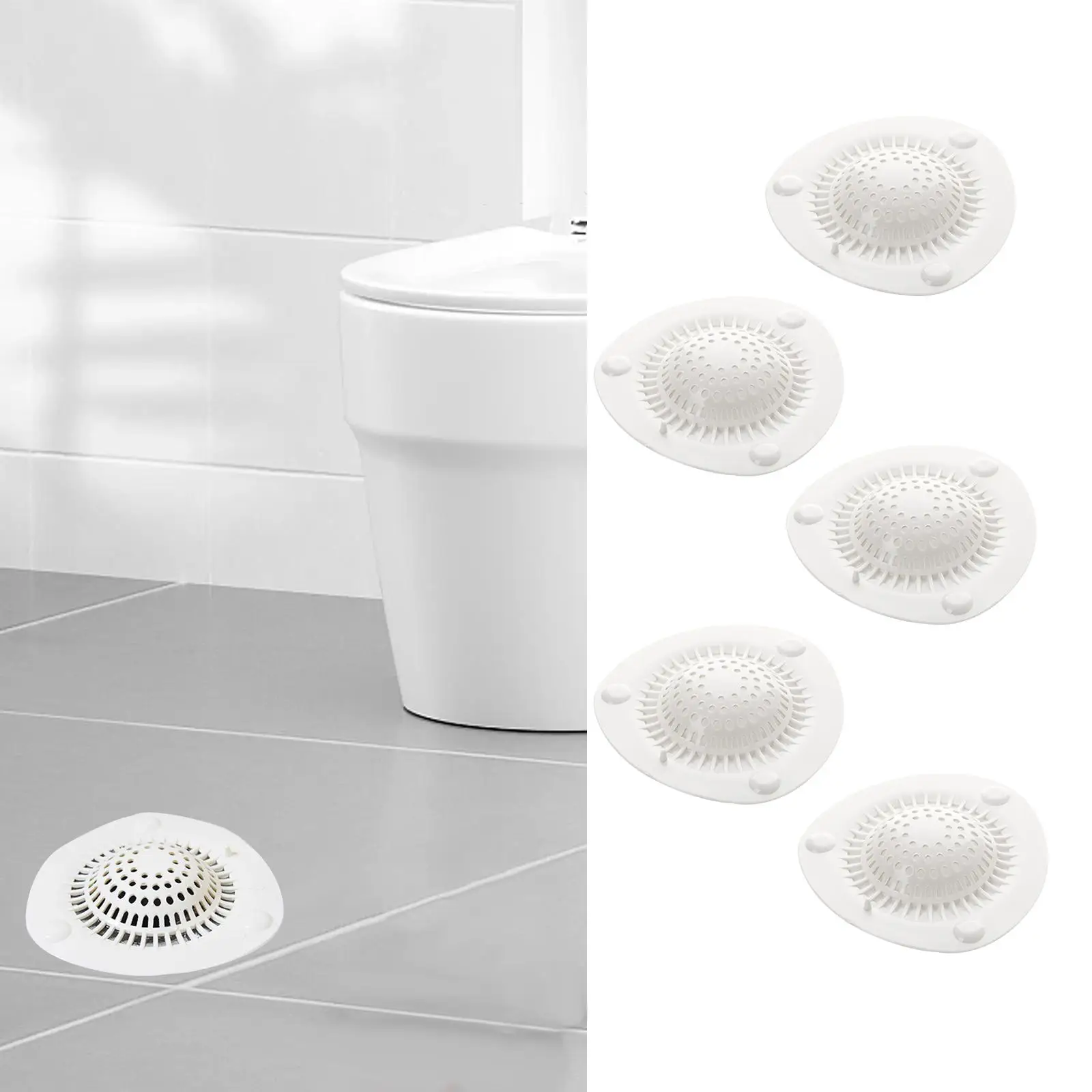 5x Bathtub Stopper Lightweight Multipurpose Household Shower Drain Hair Catcher