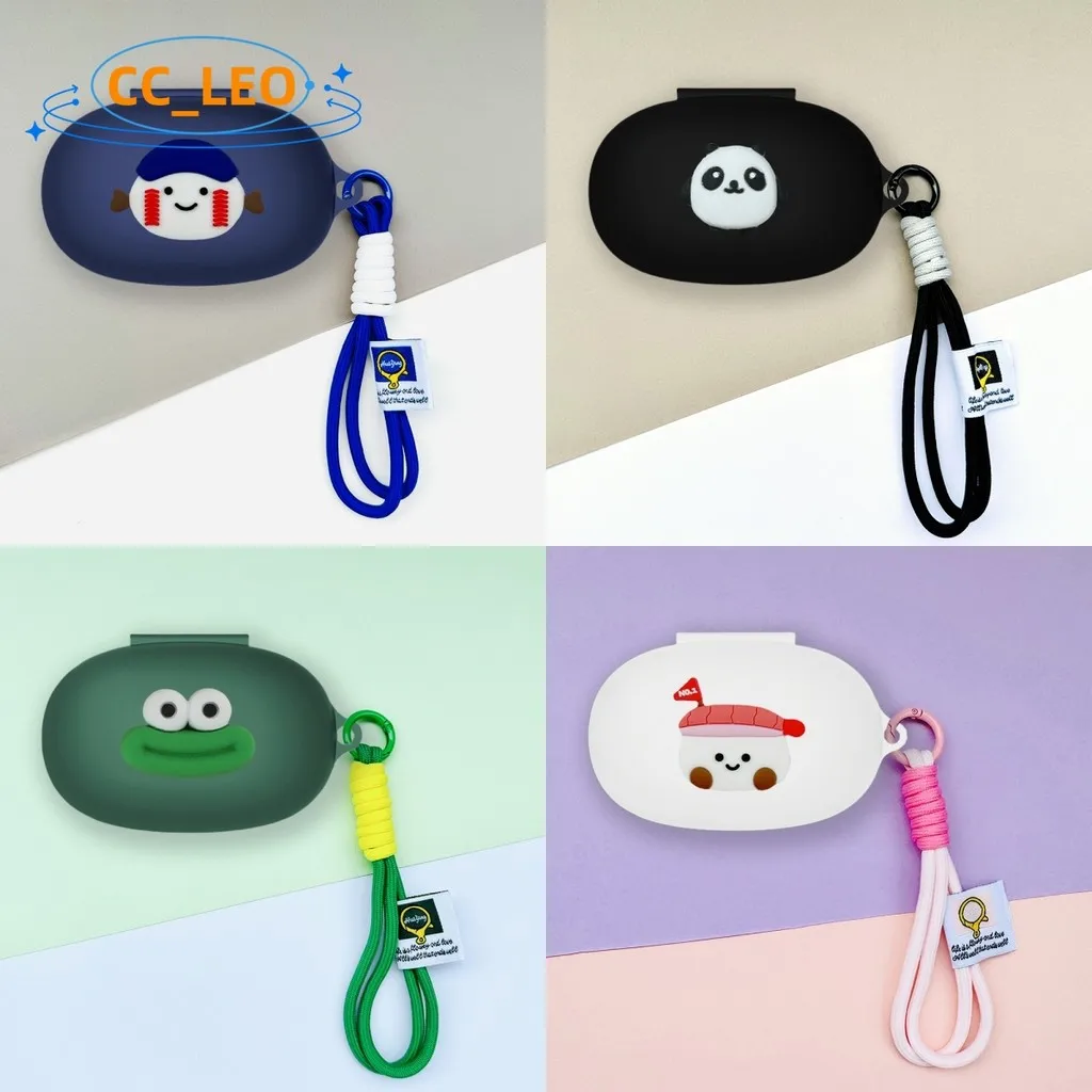 For JBL Free II Case Cute Frog Sushi Lanyard Pendant Charm Silicone Soft Case JBL Free II Shockproof Shell Protective Sleeve